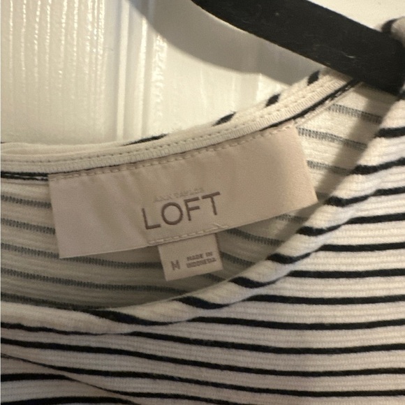 LOFT Black and White Boxy Short Sleeve T-Shirt - Picture 2 of 3